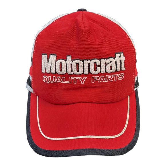 Vintage Motorcraft Quality Parts 3 Stripe Trucker Hat Mesh Snapback Cap USA READ - Picture 3 of 13